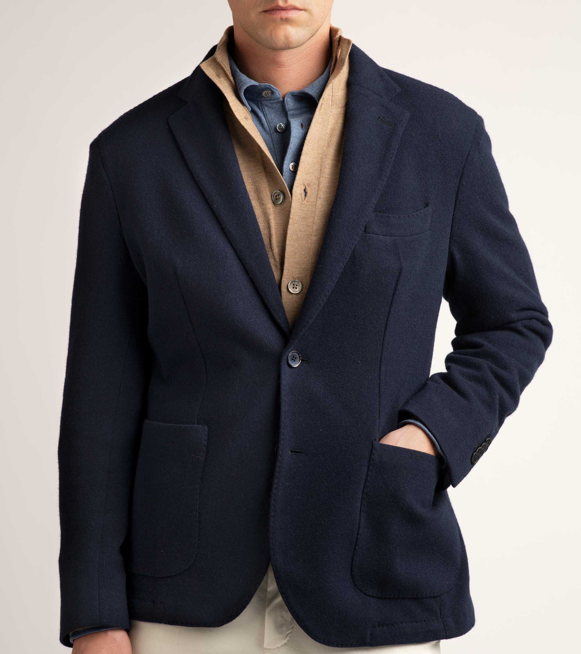 Trunk Walbrook Cashmere Jersey Jacket: Navy