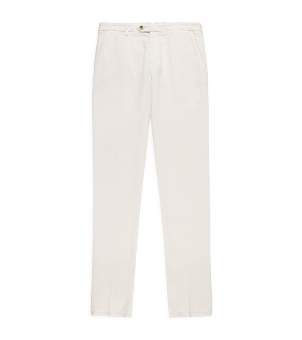 Trunk Palmer flat front trousers in bone, front view.