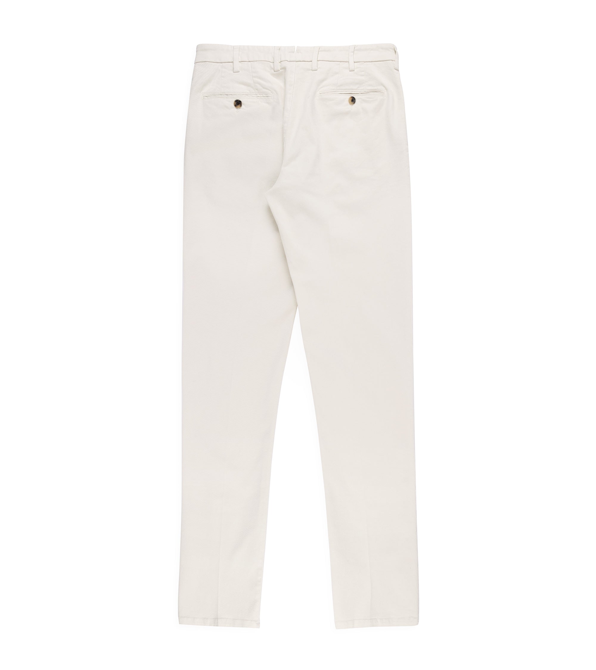 Trunk Palmer flat front trousers in bone, close-up of the pocket.