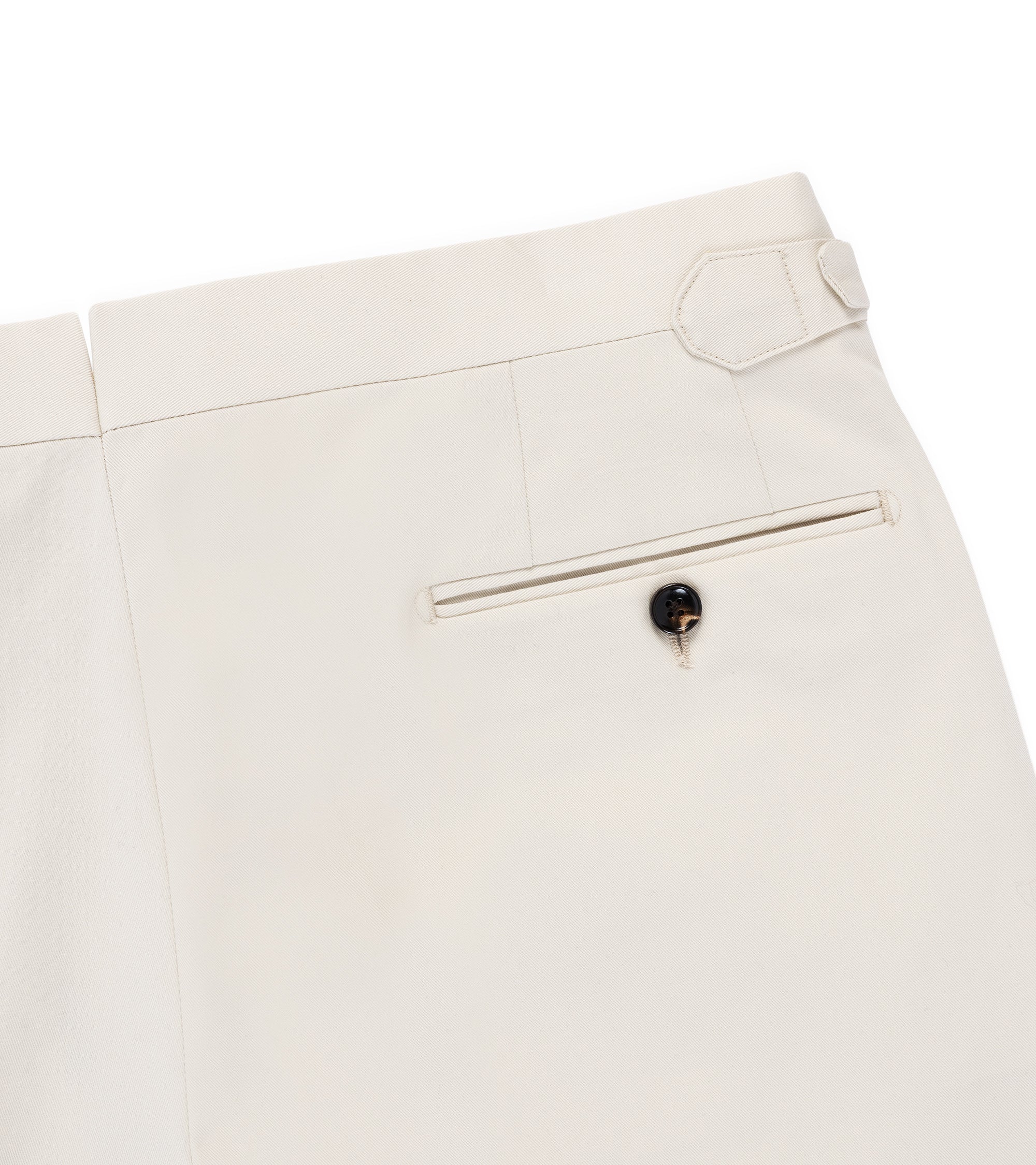 Trunk Walbrook cotton tailored trousers in light beige, fabric detail.